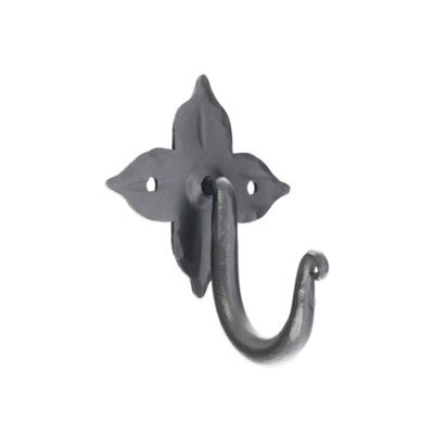 Spira Brass Floret Coat Hook Matt Black Finish - image 1