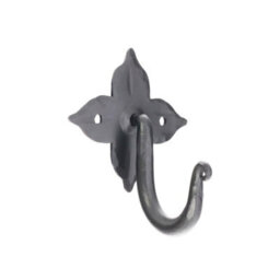 Spira Brass Floret Coat Hook Matt Black Finish - thumbnail 1