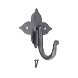 Spira Brass Floret Coat Hook Matt Black Finish - thumbnail 4
