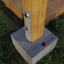 Gezu Impex Heavy Duty Fence Pergola Post Hot Dip Galvanised Concrete Support  - 116 X 116 X 600 mm (Pack Of 8) - thumbnail 4