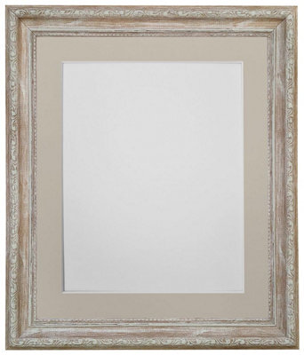 Frames By Post Shabby Chic Distressed Wood With Light Grey Mount For Image Size 7 X 5 Inch - image 1