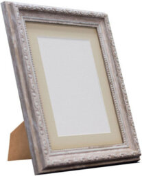 Frames By Post Shabby Chic Distressed Wood With Light Grey Mount For Image Size 7 X 5 Inch - thumbnail 2