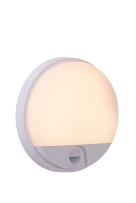 Lucide Hups Ir - Pir Wall Light Outdoor - Led - 1X10W 3000K - Ip54 - White - image 1