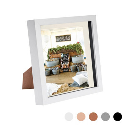 "Nicola Spring 8 X 8"" Photo Frame - White/ivory Mount - 3D Photo Frame Picture Frame Box Portrait Display Case (22.5 X 22.5Cm)" - image 1