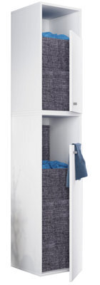Vcm Bathroom Furniture High Cabinet Dreso White H. 184 X W 35X D. 39 Cm - image 1