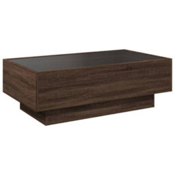 Berkfield Coffee Table With Led Brown Oak 90X50X30 Cm Engineered Wood - thumbnail 8