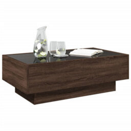 Berkfield Coffee Table With Led Brown Oak 90X50X30 Cm Engineered Wood - thumbnail 5