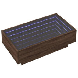 Berkfield Coffee Table With Led Brown Oak 90X50X30 Cm Engineered Wood - thumbnail 3