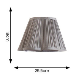 Valuelights Loralei Dark Grey Small Pleated Faux Silk Scallop Easy Fit Lamp Shade With Bulb (D)25.5Cm - thumbnail 4