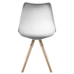 Fusion Living Soho White & Green Plastic Dining Chair With Pyramid Light Wood Legs - thumbnail 5