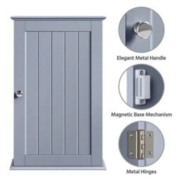 Gray Bathroom Wall Medicine Cabinet - thumbnail 4