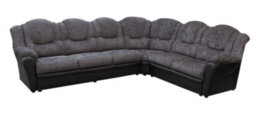 Texas Corner Sofa Large Chenille Fabric Faux Leather Suite Black And Grey - thumbnail 1