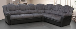 Texas Corner Sofa Large Chenille Fabric Faux Leather Suite Black And Grey - thumbnail 2