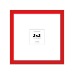 "5X5"" Red Picture Frame - 5X5"" Square Frame With 2X2"" Mount For 5X5""/2X2"" Pictures Moderrn Style Thin Edge, 1 Pack" - thumbnail 1