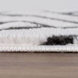 The Rugs Loft Dark Grey And Ivory Herringbone Living Room Area Rug And Runners Soft Pile - thumbnail 7