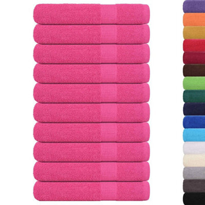 Berkfield Durable Towels 10 Pcs Pink 100X200 Cm 360 Gsm 100% Cotton
