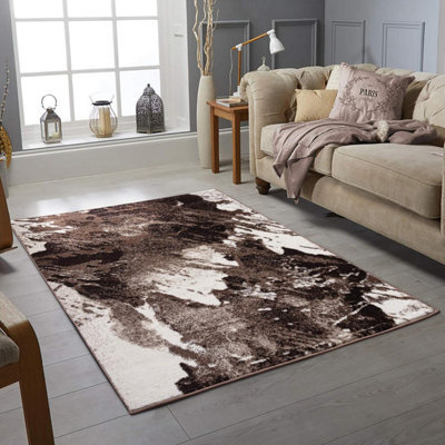 Modern Abstract Marble Effect Living Room Area Rug Rectangular Soft Short Pile Carpet For Bedroom Dining Room 120X170 Cm - image 1
