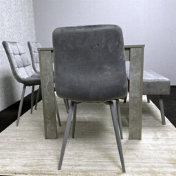 Kosy Koala Dining Table And 4 Chairs With Bench Stone Grey Effect Wood Table - Dining Room - thumbnail 9