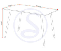 Seconique Barley Dining Table - L70 X W120 X H76 Cm - Oak Veneer/oak Effect - thumbnail 6