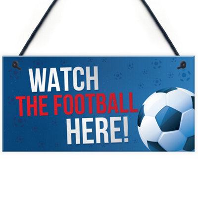 Red Ocean Watch Football Here Pub Bar Man Cave World Cup Sign Gifts For Men Dad Grandad Birthday Gift - image 1