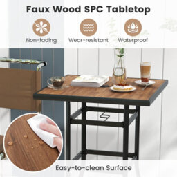 Costway Patio Bar Table 70Cm Square Garden Table W/ 39 mm Umbrella Hole - thumbnail 7