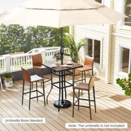 Costway Patio Bar Table 70Cm Square Garden Table W/ 39 mm Umbrella Hole - thumbnail 4