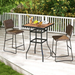 Costway Patio Bar Table 70Cm Square Garden Table W/ 39 mm Umbrella Hole - thumbnail 5