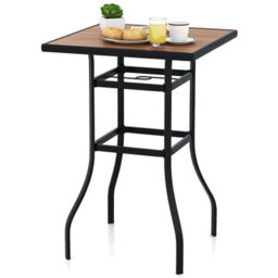 Costway Patio Bar Table 70Cm Square Garden Table W/ 39 mm Umbrella Hole - thumbnail 2