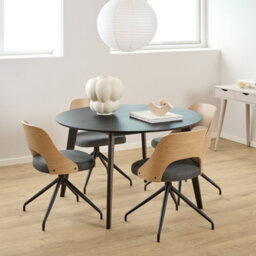 Furniture To Go Roxby Round Dining Table In Matt Black 120X76Cm - thumbnail 3