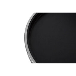 Orsina Modern Monochrome Set Of 2 Side Tables, Round Wooden Tables With Raised Edges, Sleek Black Tables - thumbnail 4