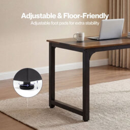 Levede Dining Table 4-6 Seater Retro Kitchen Adjustable Foot For Home,walnut - thumbnail 8
