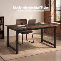 Levede Dining Table 4-6 Seater Retro Kitchen Adjustable Foot For Home,walnut - thumbnail 7