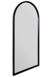 "Mirroroutlet Arcus - Black Metal Framed Arched Garden Wall Mirror 47"" X 23.5"" (120Cm X 60Cm)" - thumbnail 4