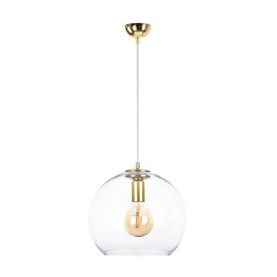 Luminosa Lighting Luminosa Noe Dome Pendant Ceiling Light Gold, 30Cm, 1X E27