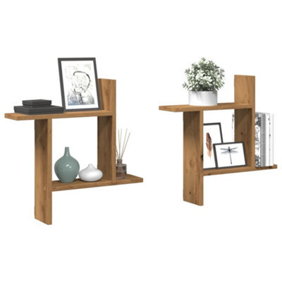 Berkfield Wall Shelves 2 Pcs Artisian Oak 50X12X50 Cm Engineered Wood - image 1