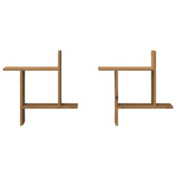 Berkfield Wall Shelves 2 Pcs Artisian Oak 50X12X50 Cm Engineered Wood - thumbnail 4