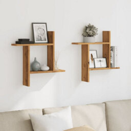 Berkfield Wall Shelves 2 Pcs Artisian Oak 50X12X50 Cm Engineered Wood - thumbnail 3