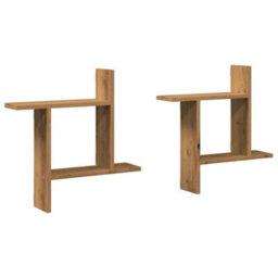 Berkfield Wall Shelves 2 Pcs Artisian Oak 50X12X50 Cm Engineered Wood - thumbnail 2