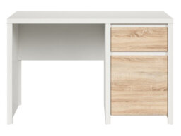 Arte Kaspian Desk 120Cm White Matt & Oak Sonoma, Two-Tone Home Office Desk With Door, Shelf & Drawer - thumbnail 2