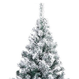 Berkfield Artificial Christmas Tree With Flocked Snow Green 180 Cm Pvc - thumbnail 3
