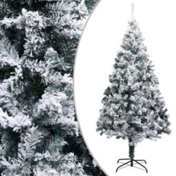 Berkfield Artificial Christmas Tree With Flocked Snow Green 180 Cm Pvc