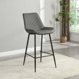 Furniture in Fashion Caprice Small Rustic Oak Wooden Bar Table 4 Oston Grey Stools - thumbnail 3