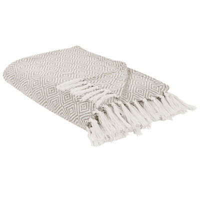 Beliani Bedspread Toutli Cotton 220 X 240 Cm Taupe - image 1