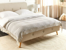 Beliani Bedspread Toutli Cotton 220 X 240 Cm Taupe - thumbnail 2