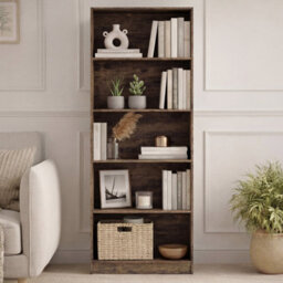 Lassic Vida Designs Cambridge 5 Tier Extra Large Bookcase Freestanding Wooden Storage Shelf Display Unit, White - thumbnail 9