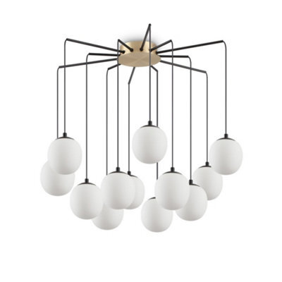 Ideal Lux Rhapsody Indoor Cluster Ceiling Pendant Lamp 12 Lights Black, G9 - image 1