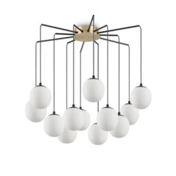 Ideal Lux Rhapsody Indoor Cluster Ceiling Pendant Lamp 12 Lights Black, G9 - thumbnail 1