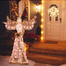 Costway 150 Cm Lighted Christmas Angel Decoration W/ 100 Warm White Led Lights - thumbnail 9