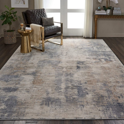 Beige/grey Luxurious Modern Easy To Clean Abstract Rug For Dining Room Bedroom And Living Room-66 X 230Cm (Runner) - image 1
