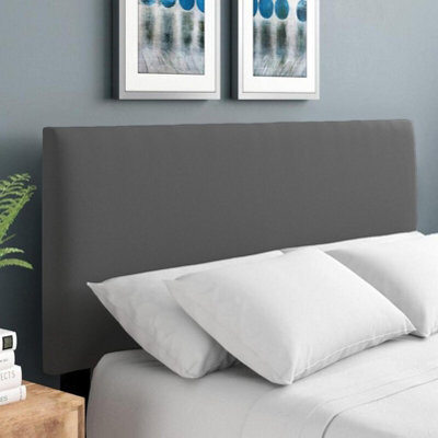 "Adore Designs Plain Victoria Plush Velvet 4Ft Small Double 20"" Headboard -  Grey"